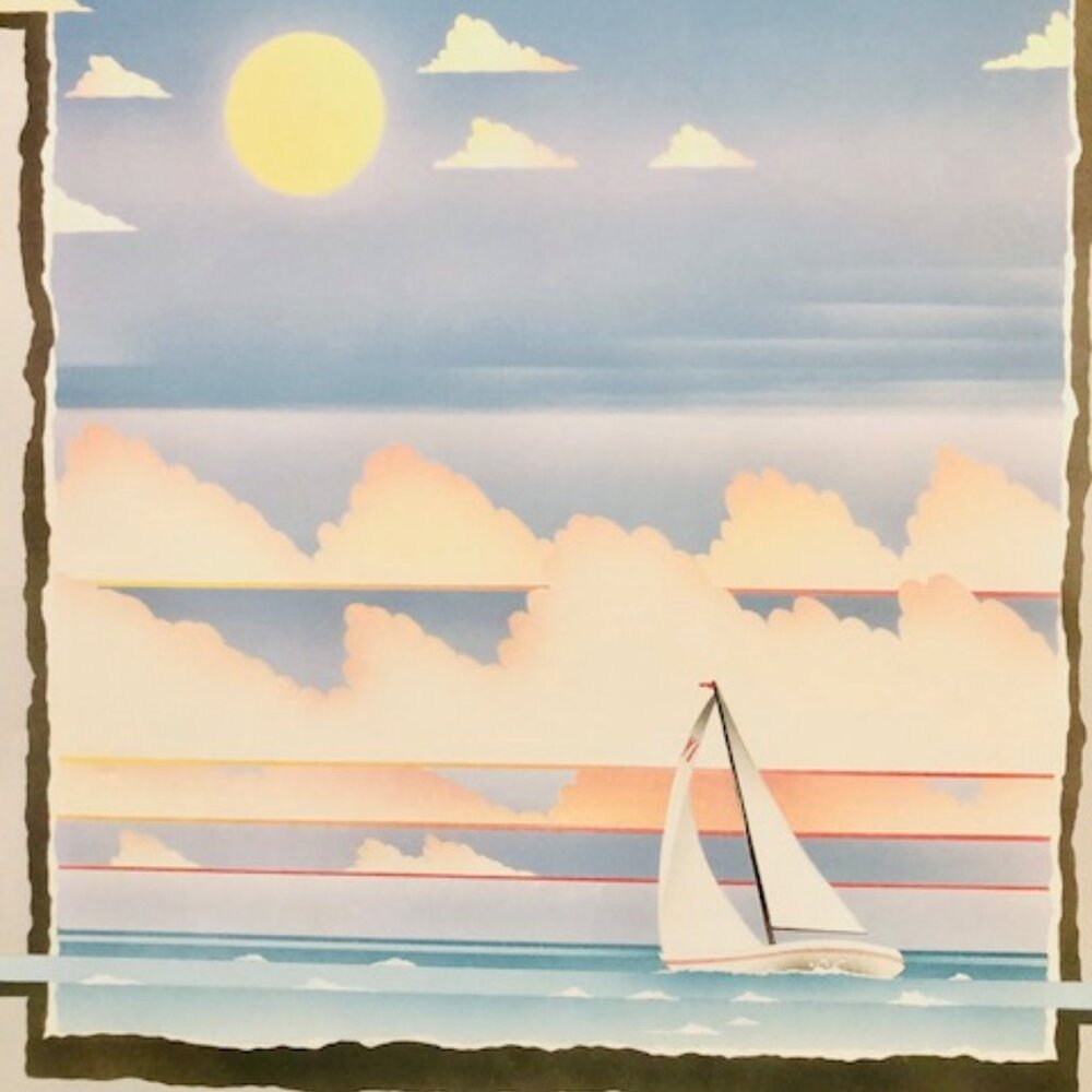 Beach Splendor IV – Signed Coastal Sailboat Print by Richard A. Henson – 16" x 2